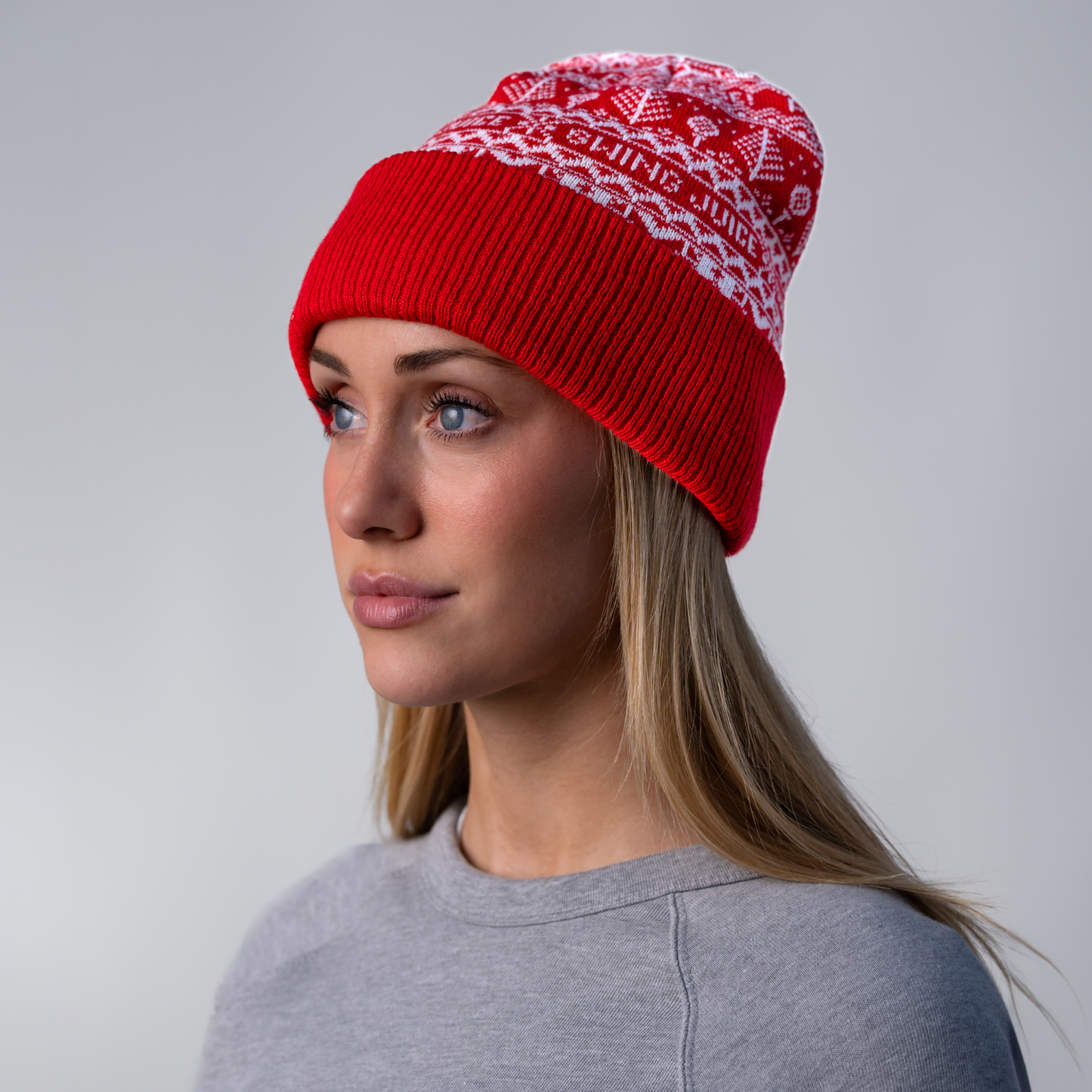 Golf Fore Fairisle Unisex Knit Beanie-Red
