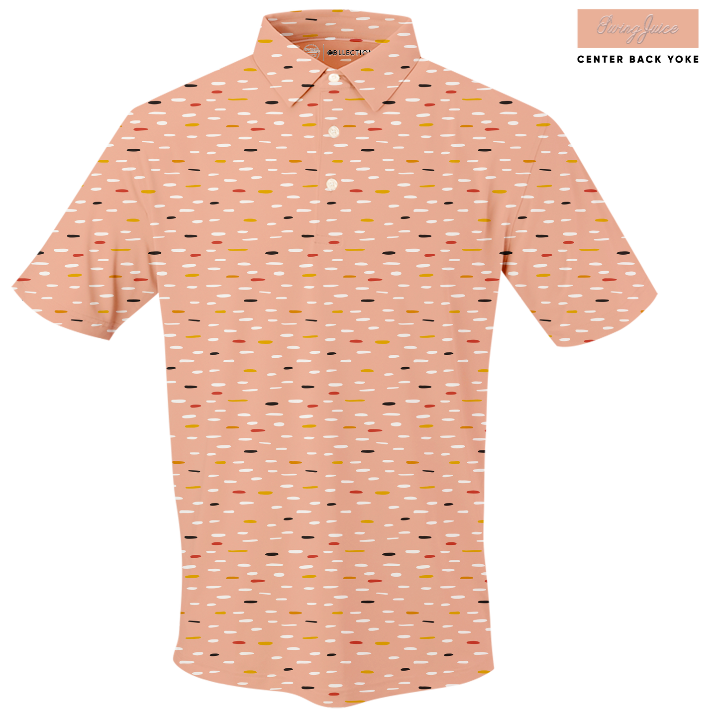Golf Mid Century Nostalgia Men's Polo - Blank Left Chest-Peach