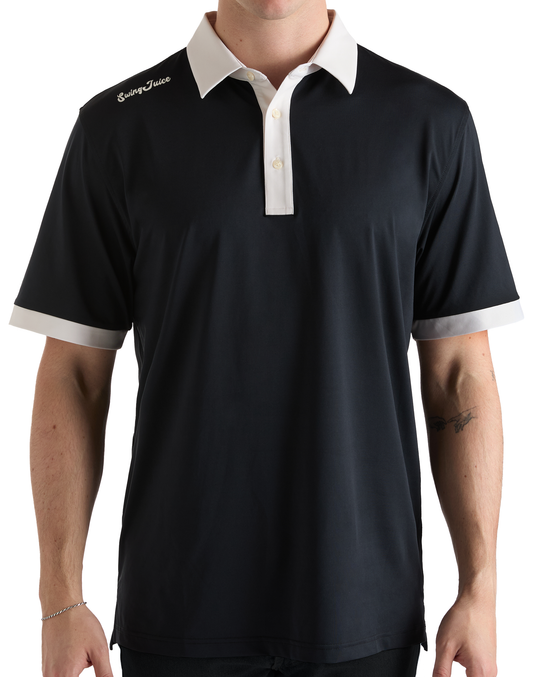 Golf Customizable Solid Men's Polo-Black