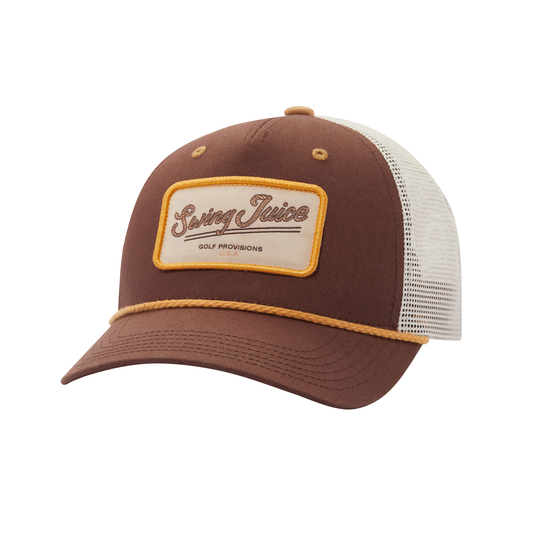 Golf Provisions Unsiex Trucker Rope Hat Brown-Brown