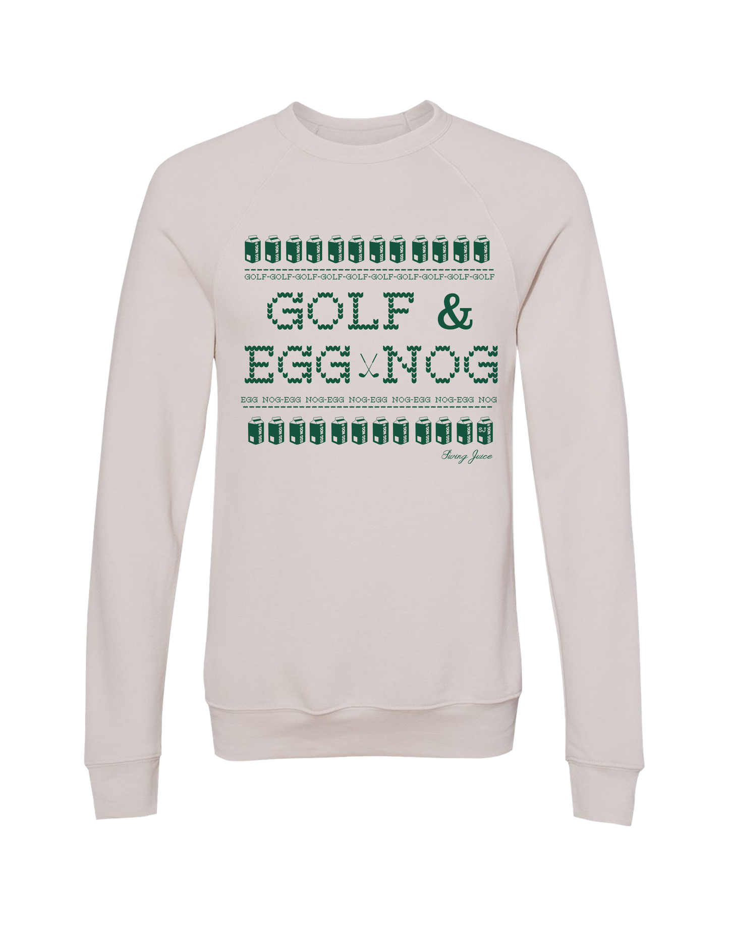 Golf & Egg Nog Unisex Ugly Sweatshirt-Cream