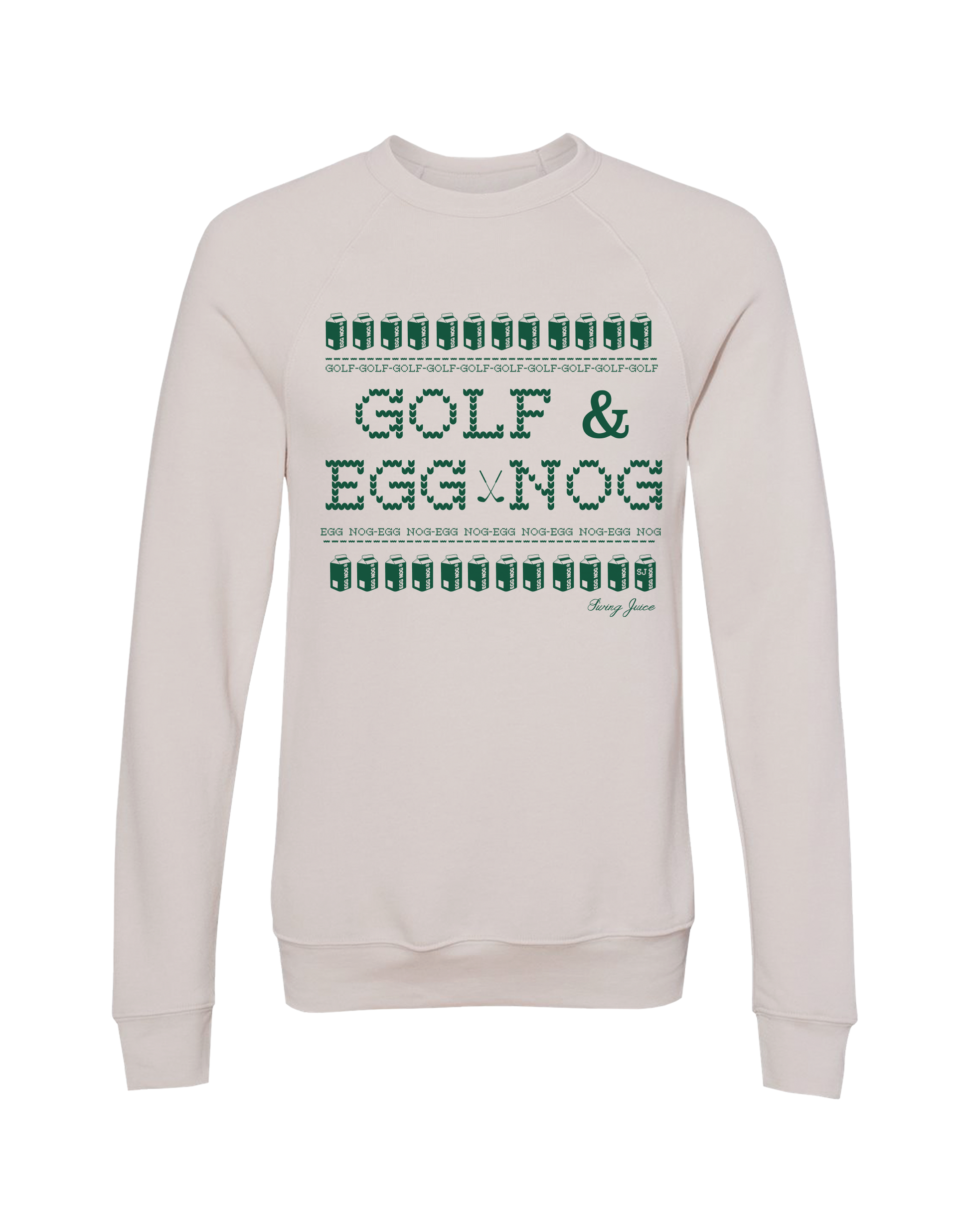 Golf & Egg Nog Unisex Ugly Sweatshirt-Cream