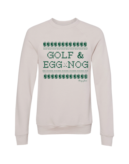 Golf & Egg Nog Unisex Ugly Sweatshirt-Cream