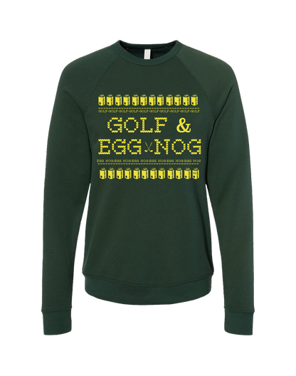 Golf & Egg Nog Unisex Ugly Sweatshirt-Forest Green
