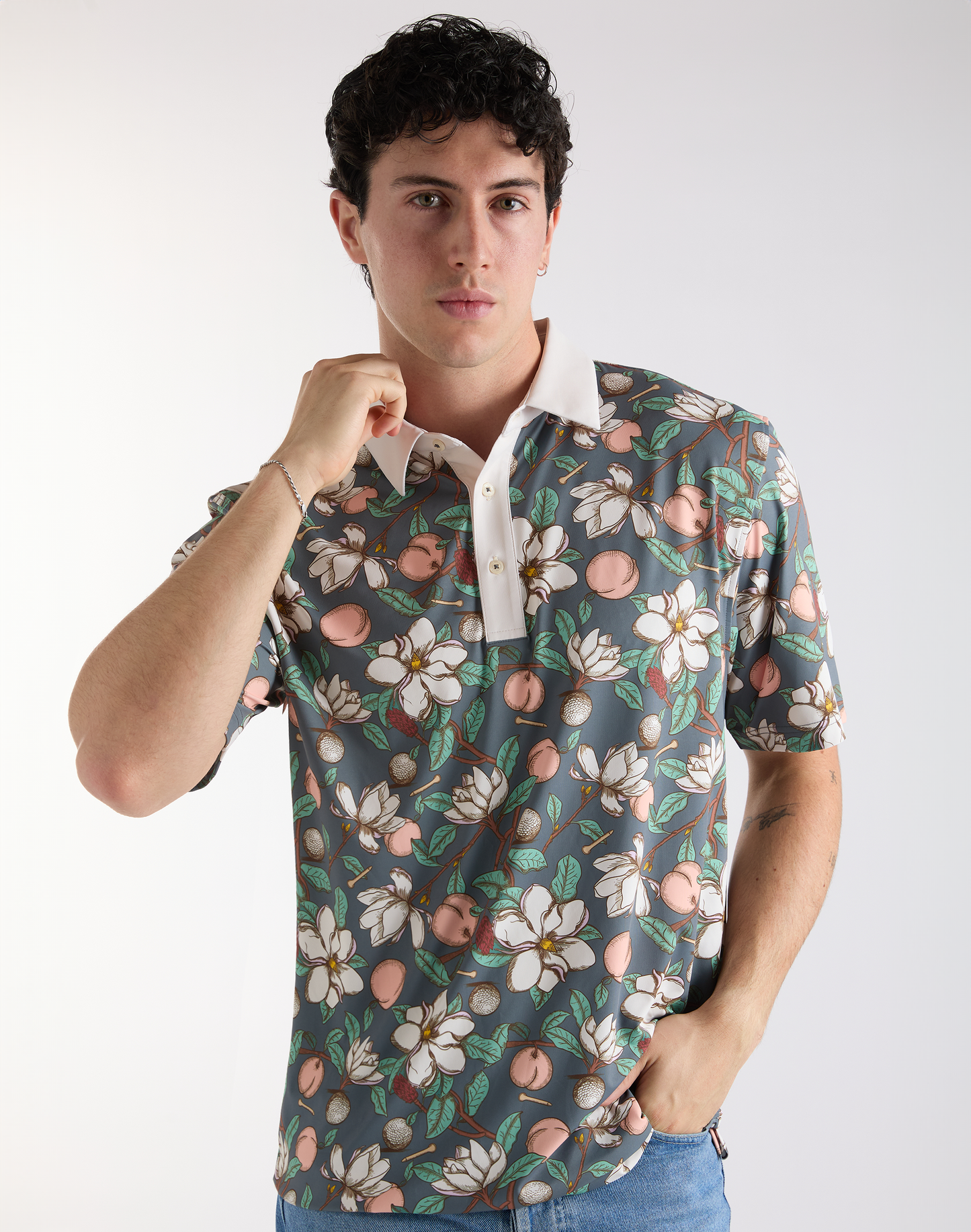 Golf Georgia On My Mind Men's Polo-Dark Grey