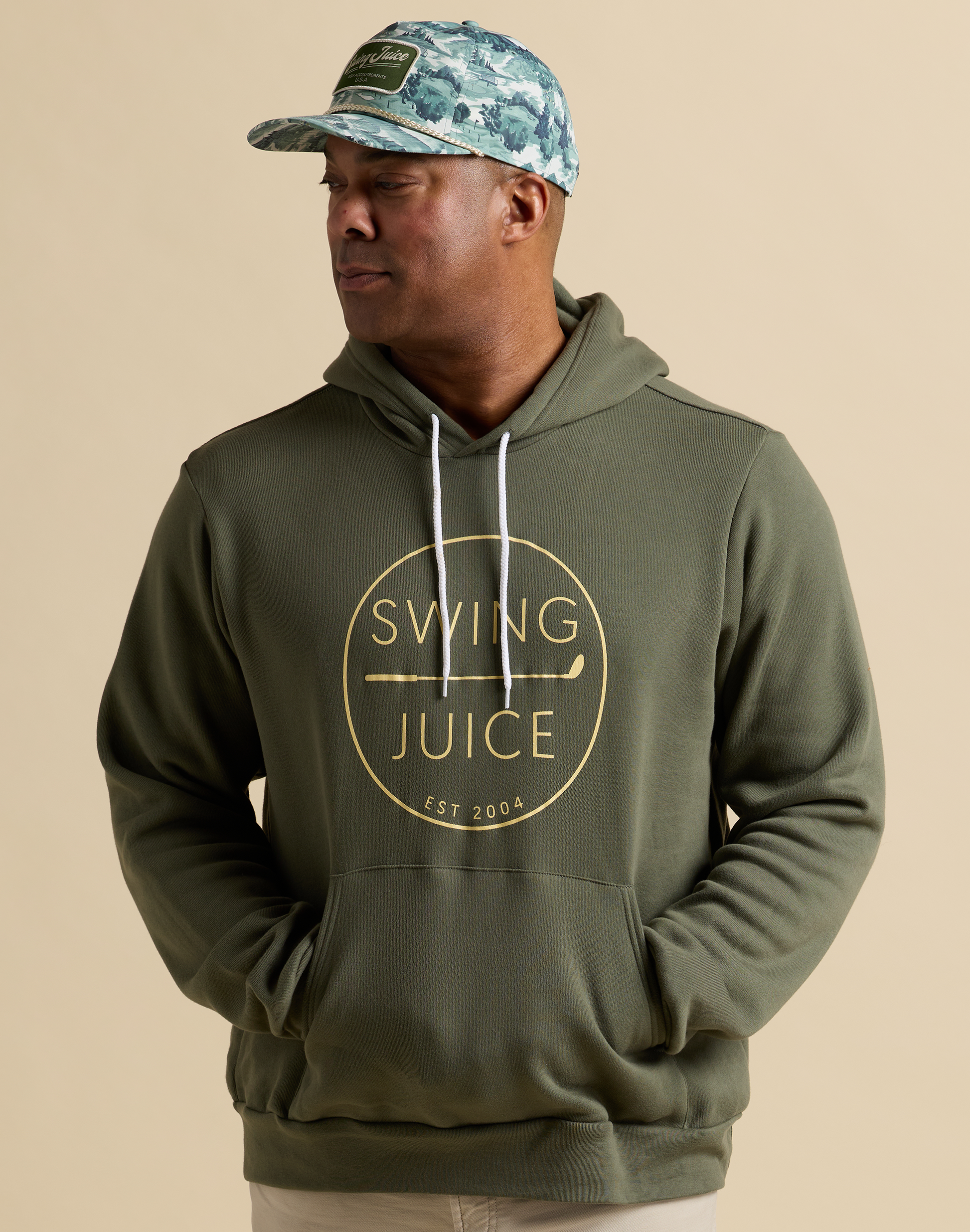Golf Retro Unisex Hoodie-Military Green