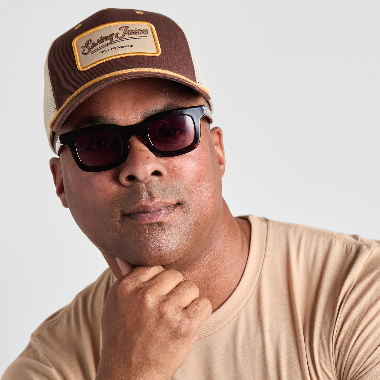 Golf Provisions Unsiex Trucker Rope Hat Brown-Brown