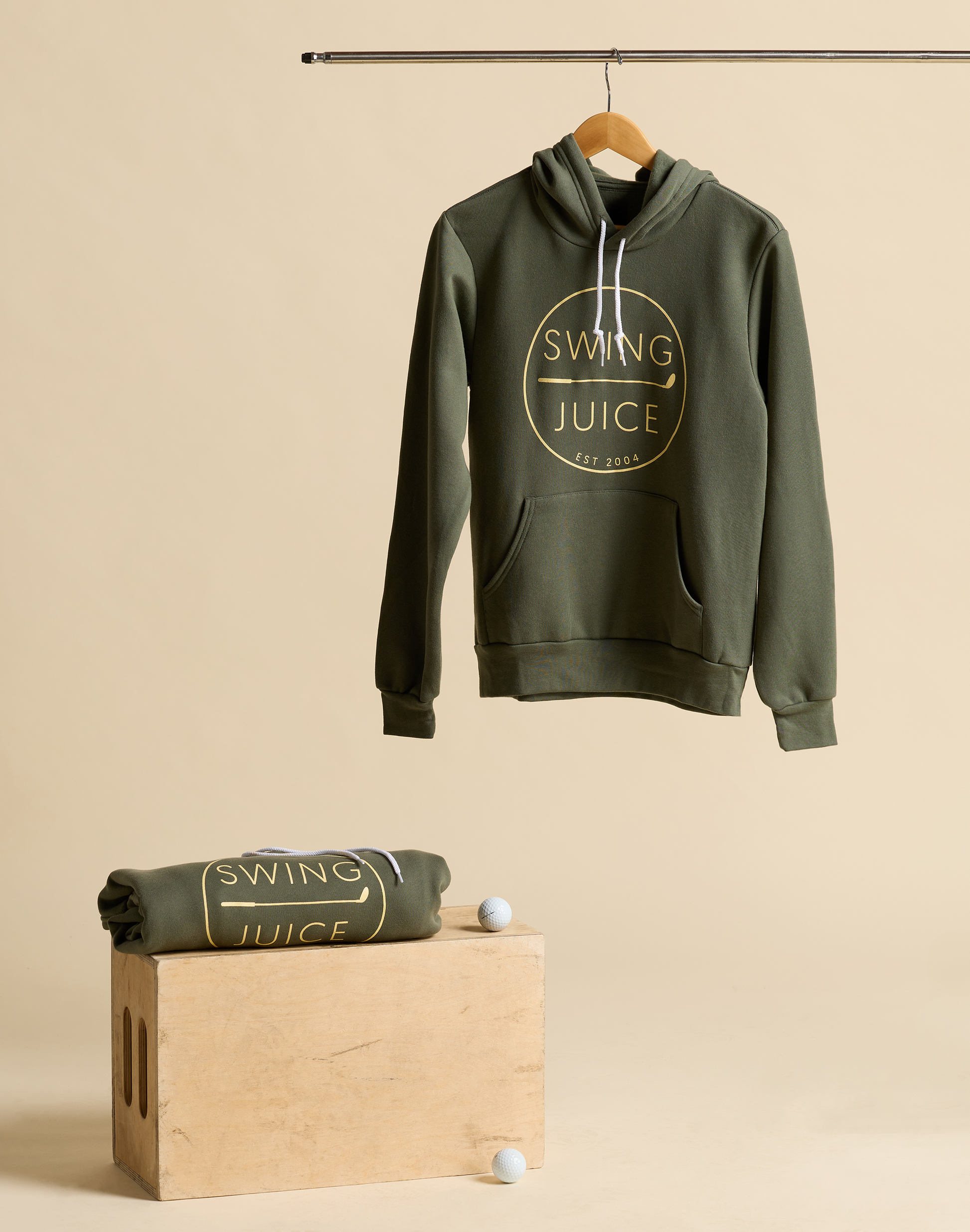 Golf Retro Unisex Hoodie-Military Green