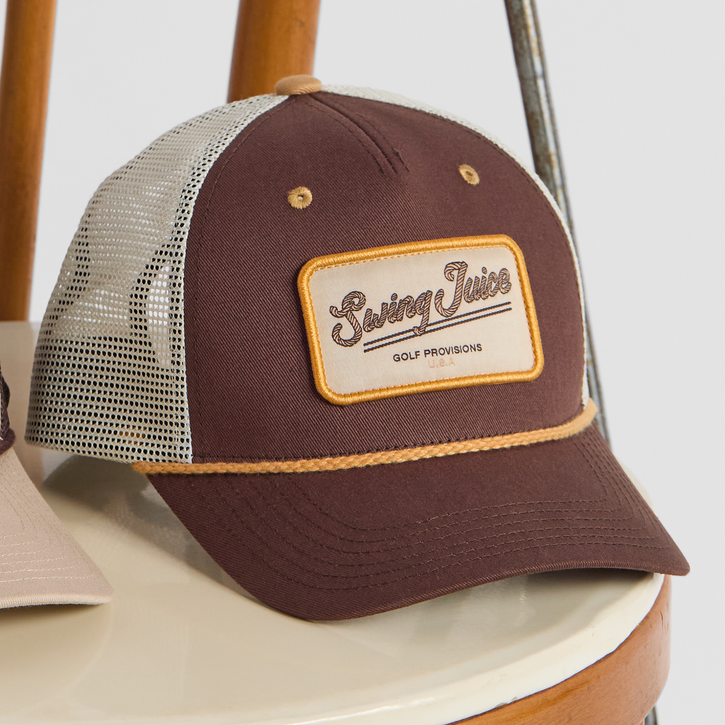 Golf Provisions Unisex Trucker Rope Hat Brown O/S