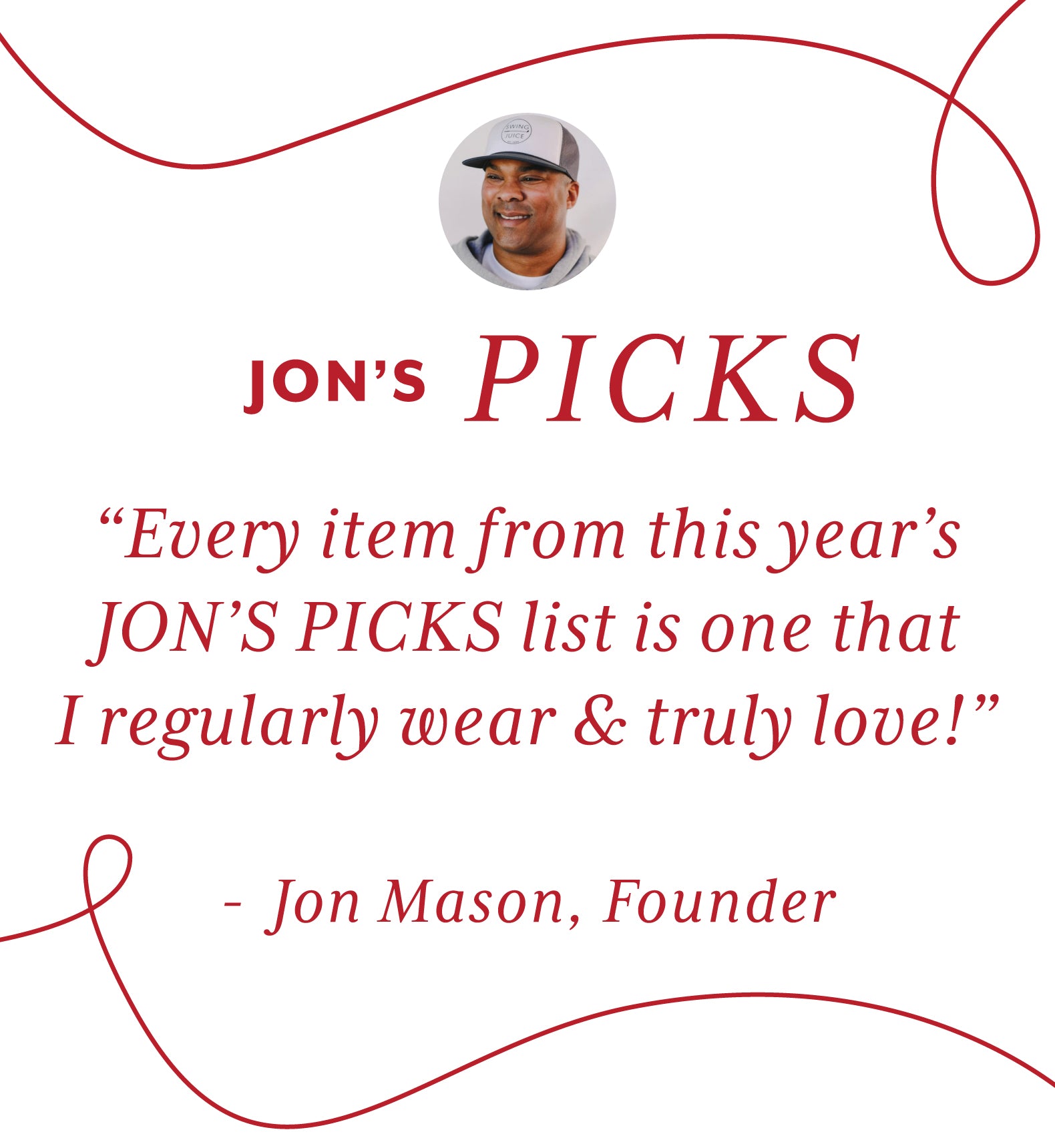 Jon's Picks promotional banner