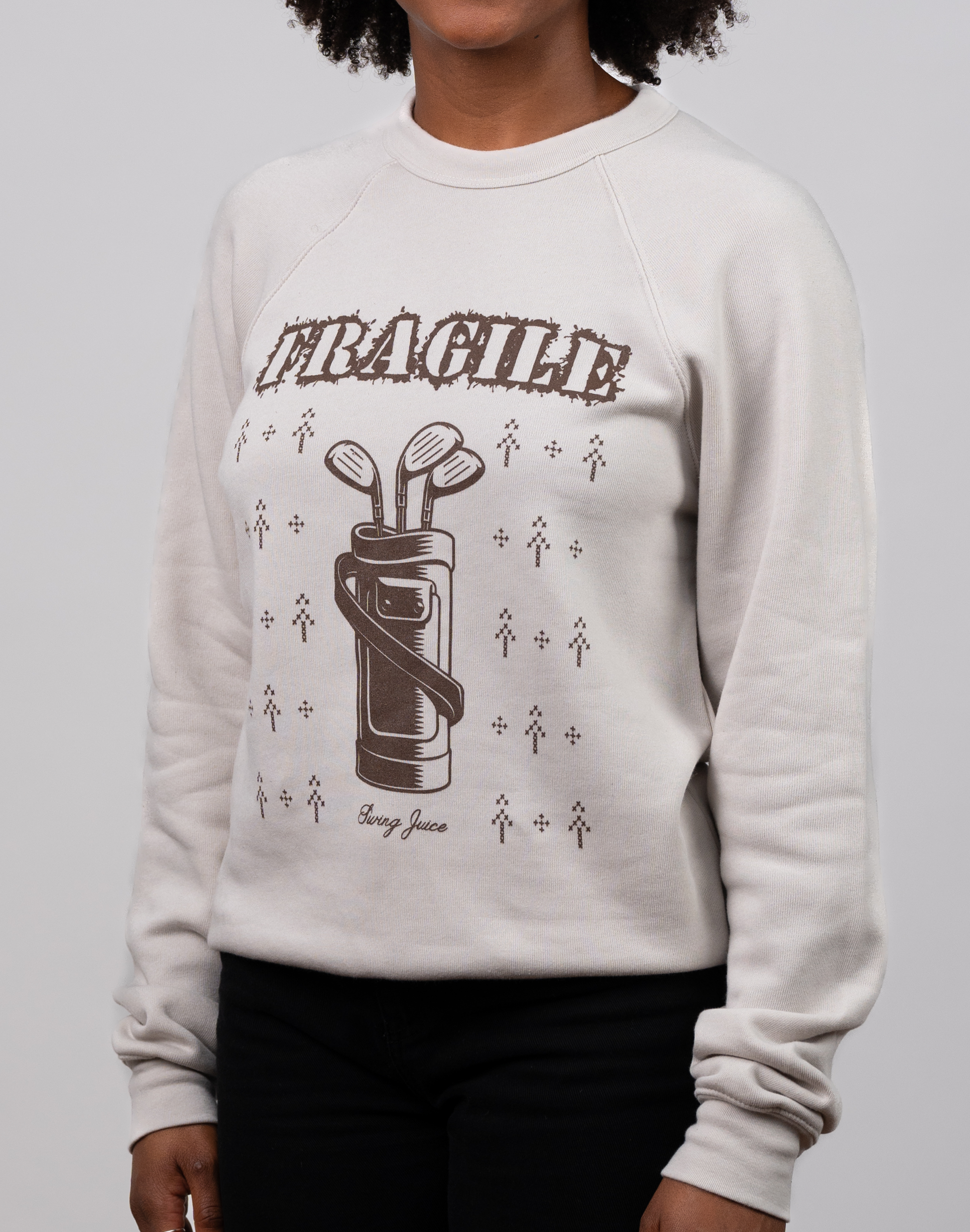 Golf Fragile Unisex Ugly Sweatshirt-Cream
