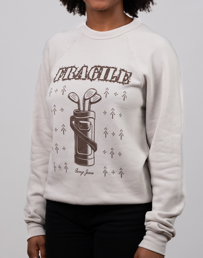 Golf Fragile Unisex Ugly Sweatshirt-Cream