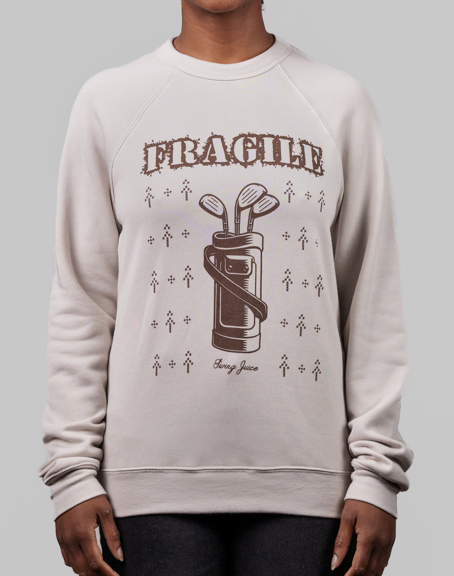 Golf Fragile Unisex Ugly Sweatshirt-Cream
