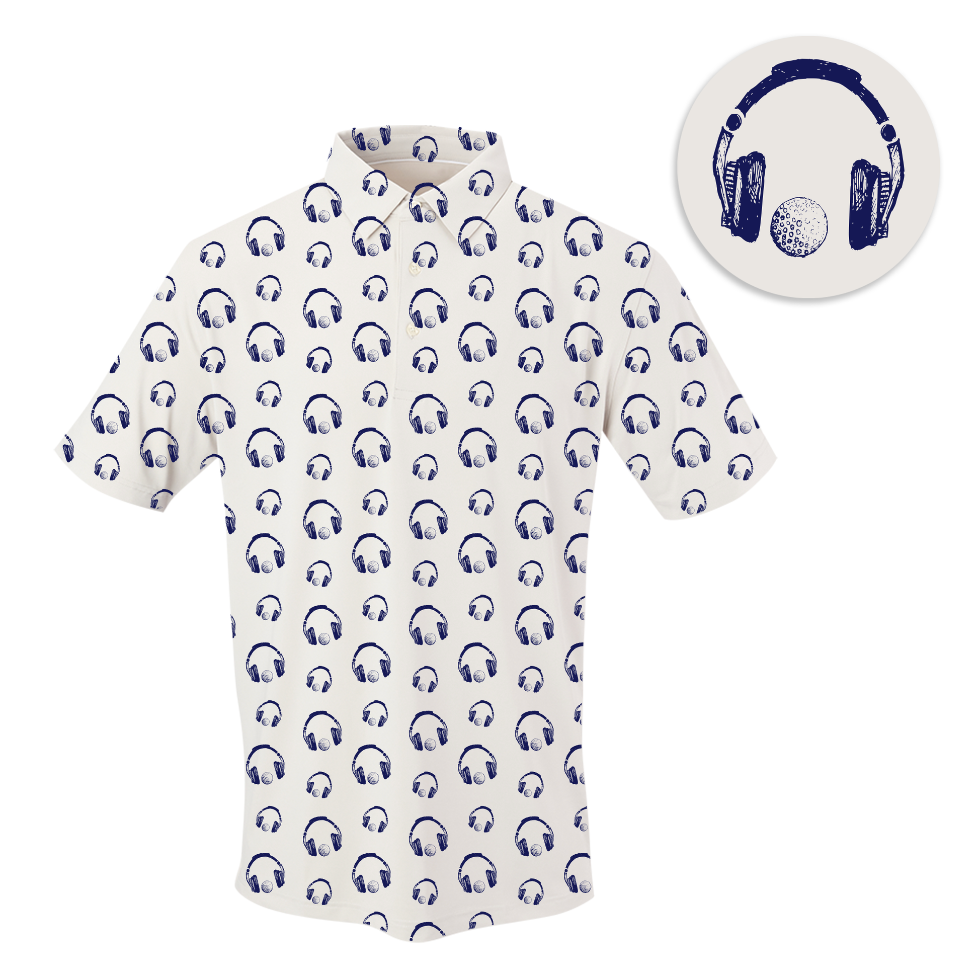 Golf & Hip Hop Men's Polo - Blank Left Chest-Cloud