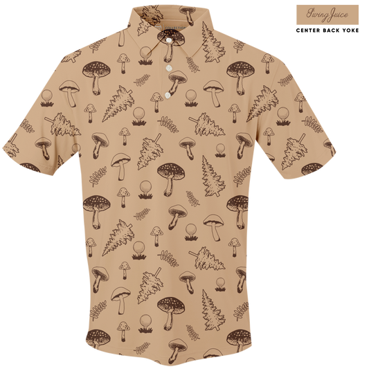 Golf Mushrooms Men's Polo-Tan