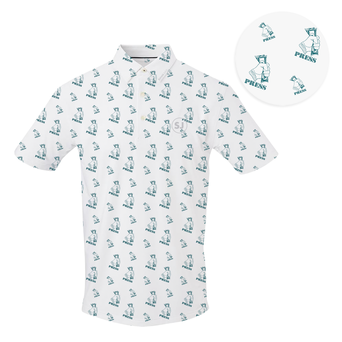 Golf Press Men's Polo-White