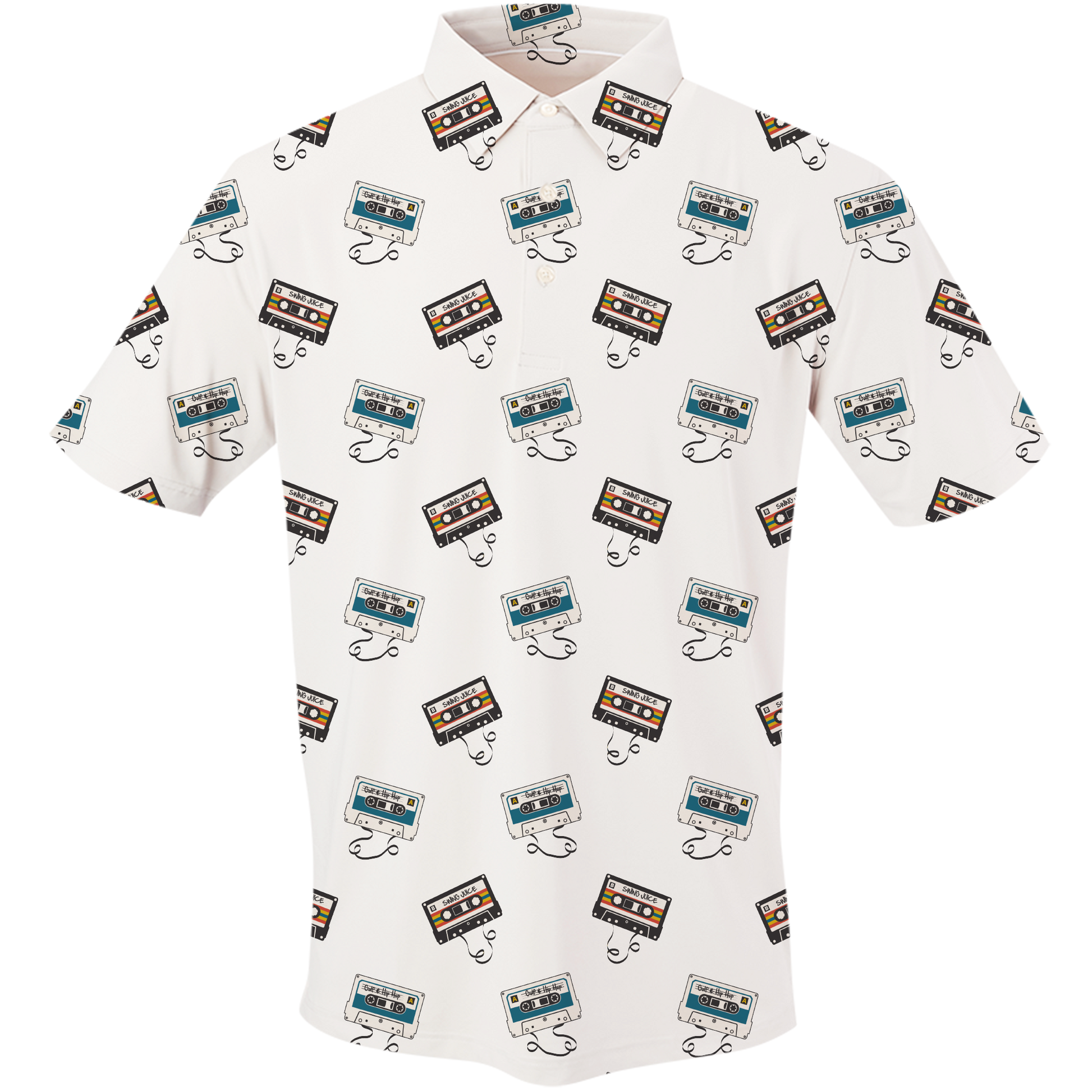 Golf Mixtape Toss Men's Polo - Blank Left Chest-Ivory