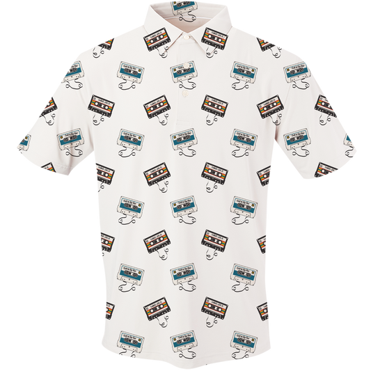 Golf Mixtape Toss Men's Polo - Blank Left Chest-Ivory